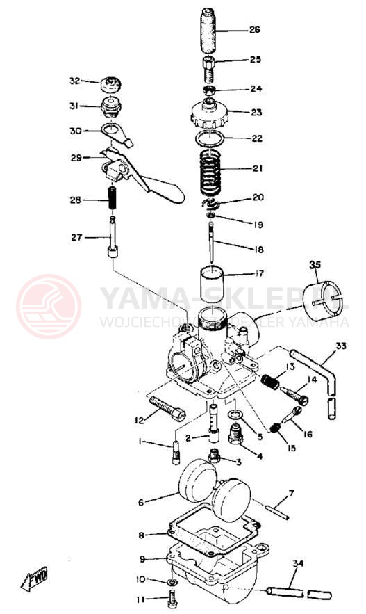 Schemat "Gaźnik" do Yamaha GT80MXB/GT80B