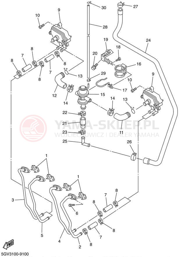 Schemat "System odbioru powietrza" do Yamaha YZFR6 YZFR6NC/YZFR6N