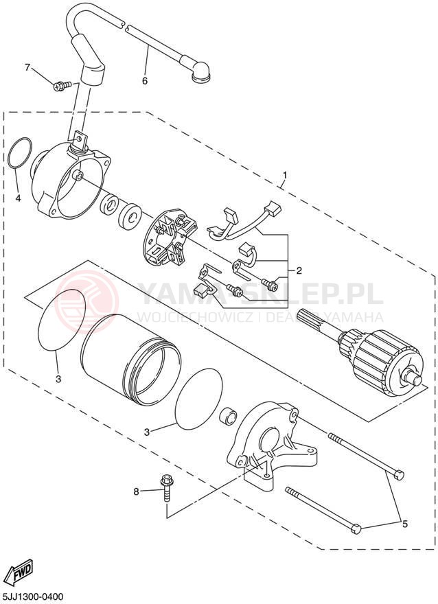 Schemat "rozrusznik" do Yamaha YZFR1 YZFR1N/YZFR1NC