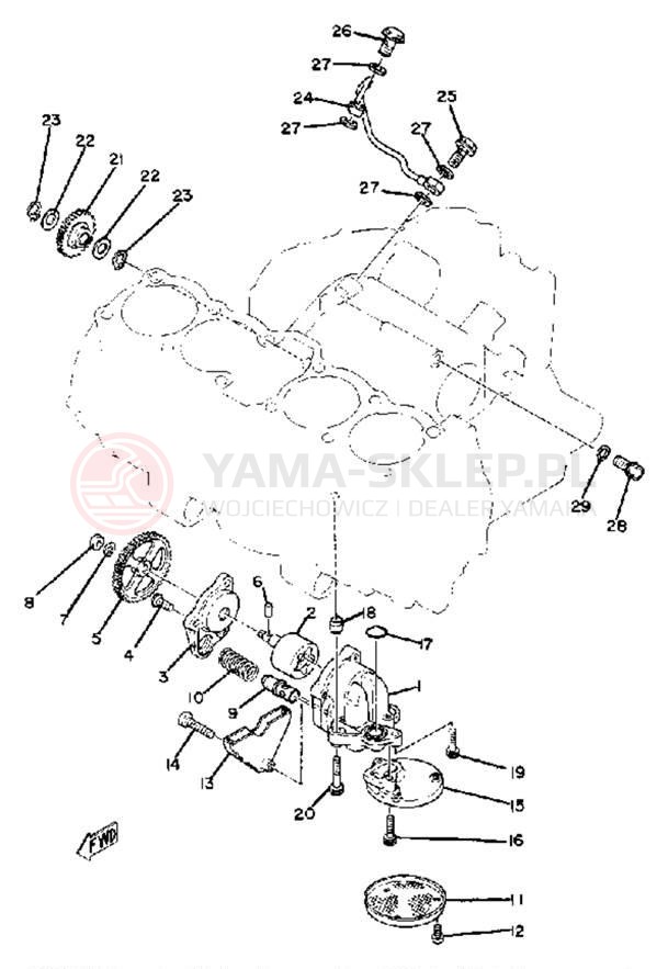 Schemat "Pompa olejowa" do Yamaha XS1100G