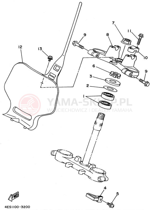 Schemat "Półki zawieszenia" do Yamaha YZ80H1