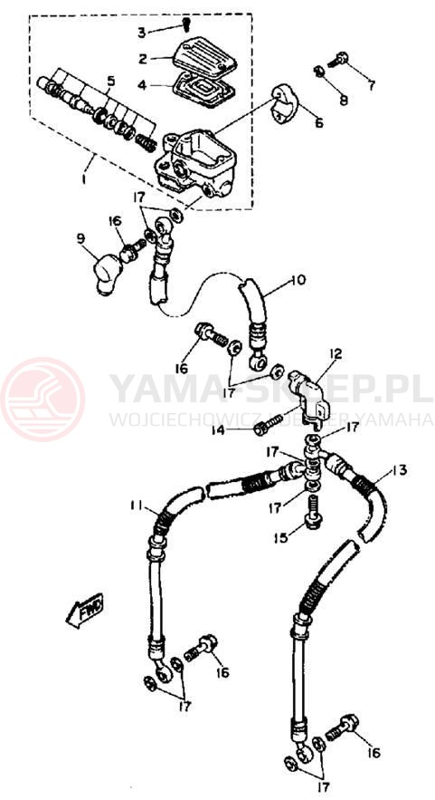Schemat "Pompa hamulcowa przednia" do Yamaha SRX600S/SRX600SC