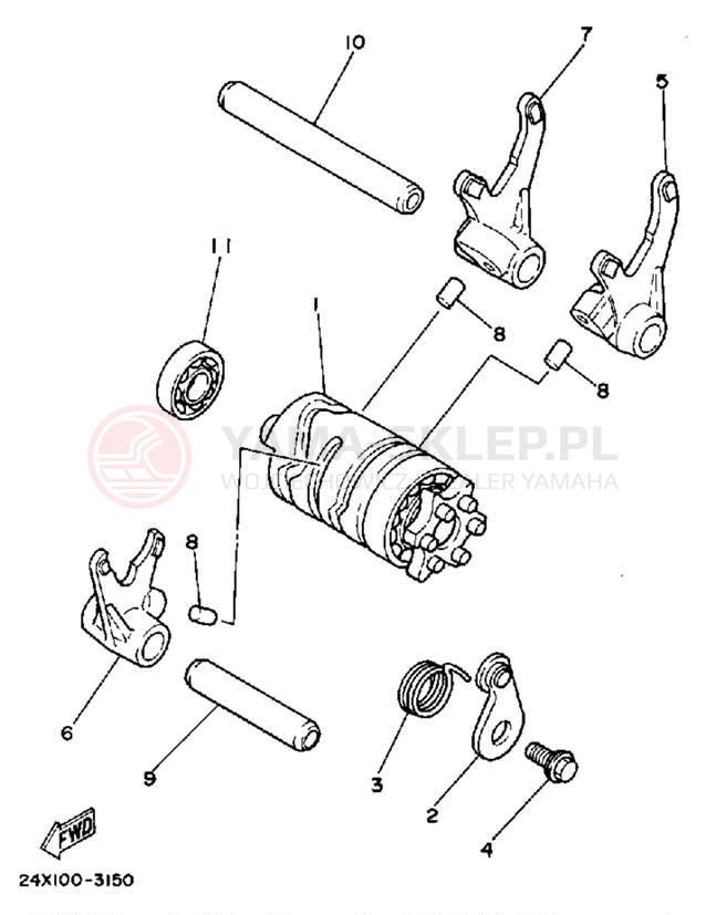 Schemat "Wodziki, automat" do Yamaha YZ125L