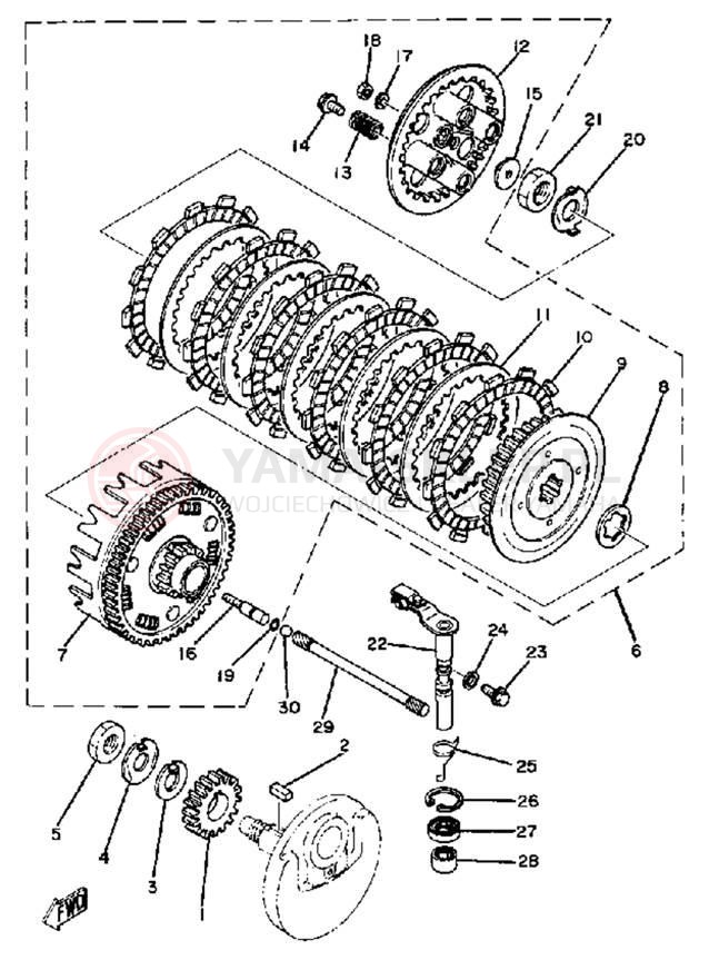Schemat "sprzęgło" do Yamaha XT250H
