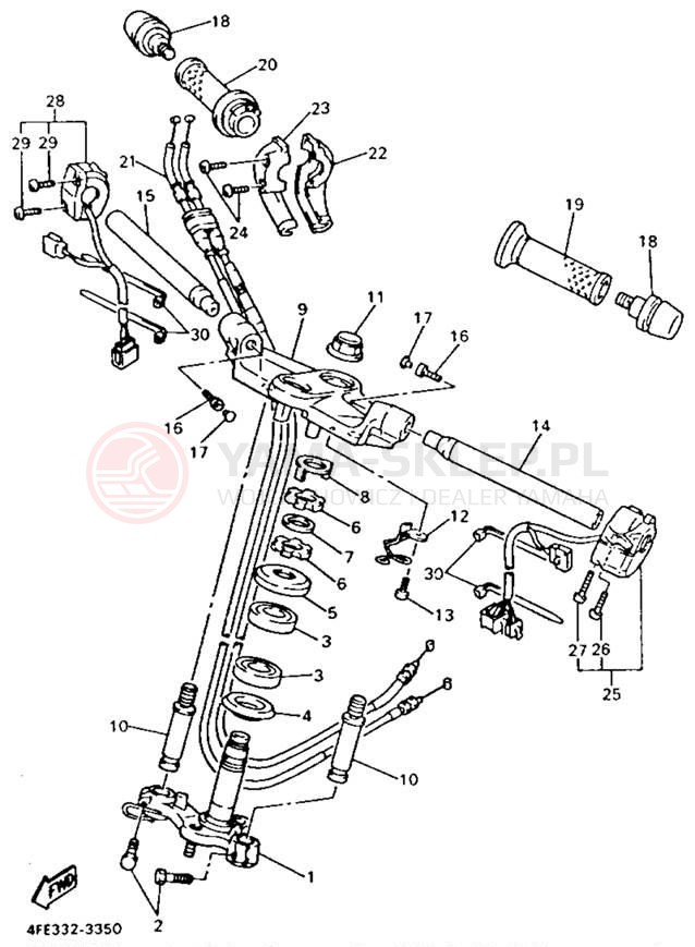 Schemat "Kierownica i osprzęt" do Yamaha GTS1000AE/GTS1000AEC