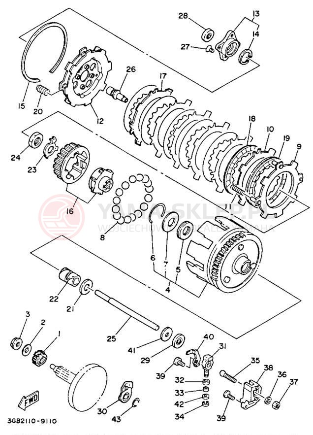 Schemat "sprzęgło" do Yamaha CHAMP YFM100B