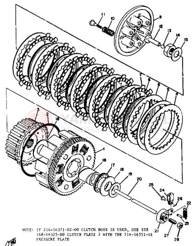 Schemat "sprzęgło" do Yamaha DT3/RT3