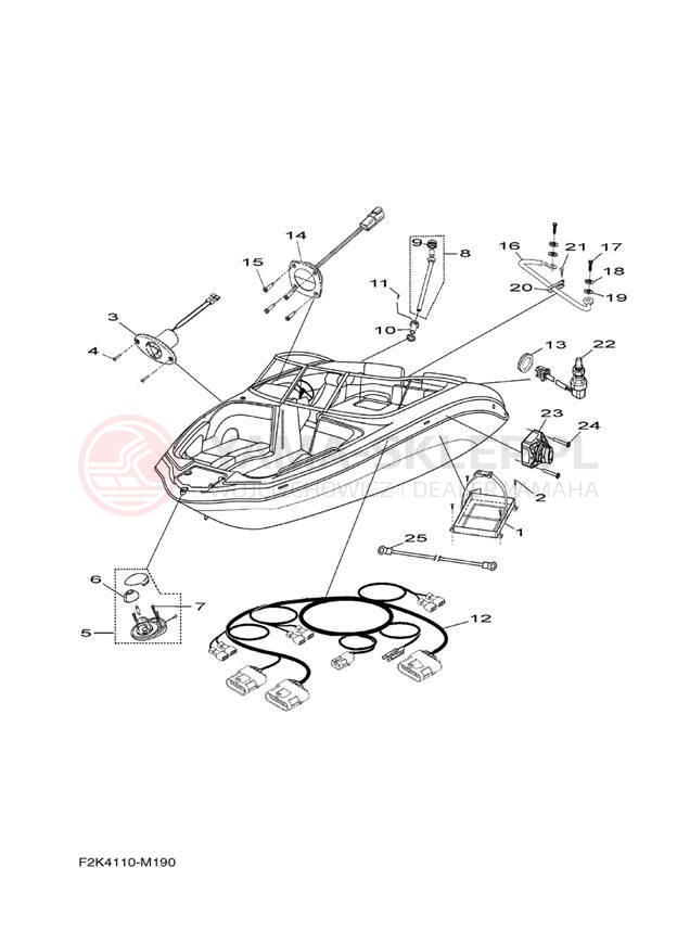 Schemat "układ elektryczny" do Yamaha SX210 LAT1100BM