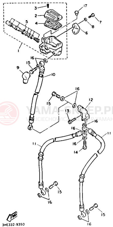 Schemat "Pompa hamulcowa przednia" do Yamaha FZR600RDC