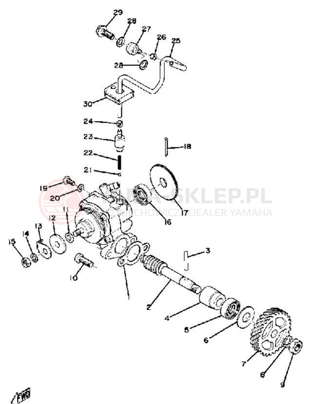 Schemat "Pompa olejowa" do Yamaha DT100A