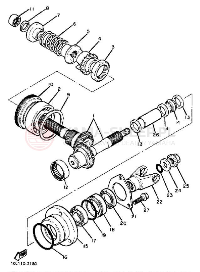 Schemat "Przeniesienie napędu" do Yamaha XV920MK