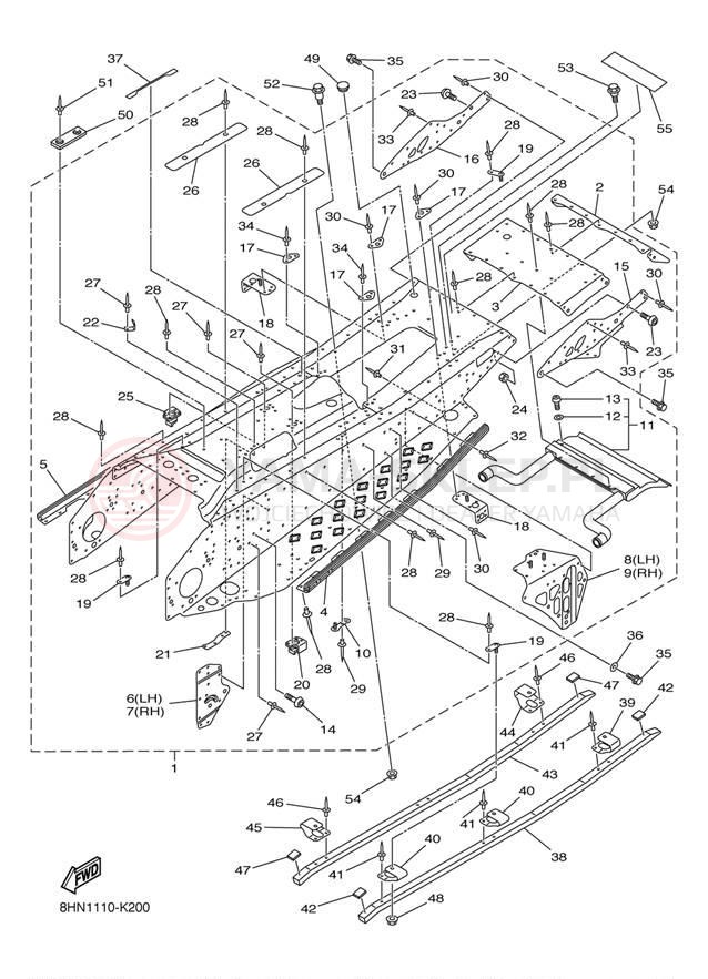 Schemat "rama" do Yamaha APEX XTX RX10PXTER/RX10PXTEL