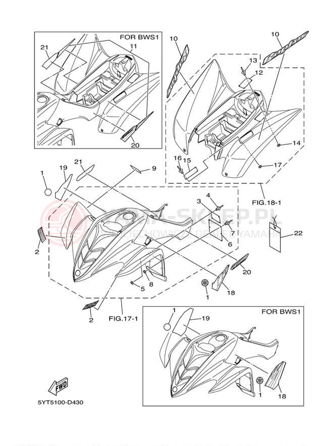 Schemat "naklejki" do Yamaha RAPTOR 350 YFM350RT