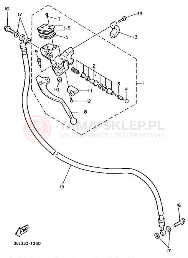 Schemat "Pompa hamulcowa przednia" do Yamaha GTS1000AE/GTS1000AEC