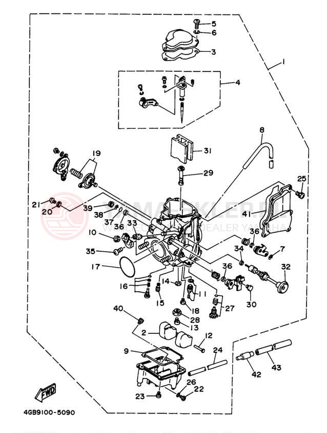 Schemat "Gaźnik" do Yamaha BIG BEAR 4WD YFM350FWJ
