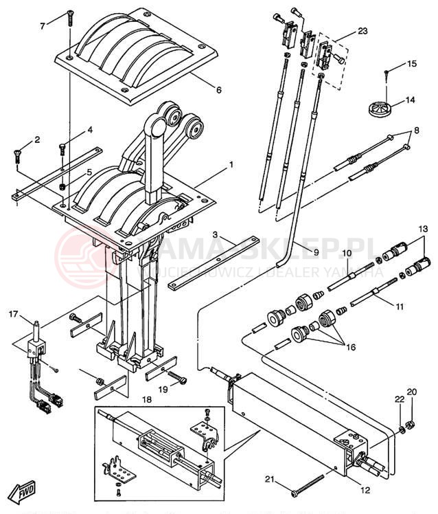 Schemat "Sterowanie napędem" do Yamaha EXCITER TWIN EXT1200W