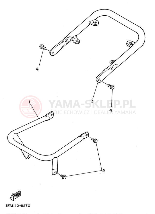 Schemat "osłona / stelaż" do Yamaha BREEZE YFA1H