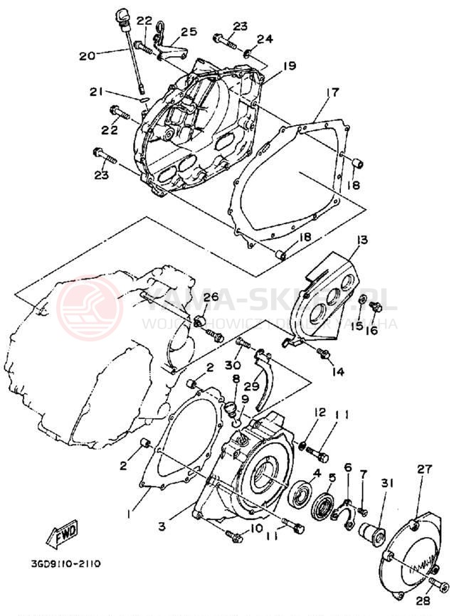 Schemat "Pokrywa silnika" do Yamaha WARRIOR YFM350XD_M