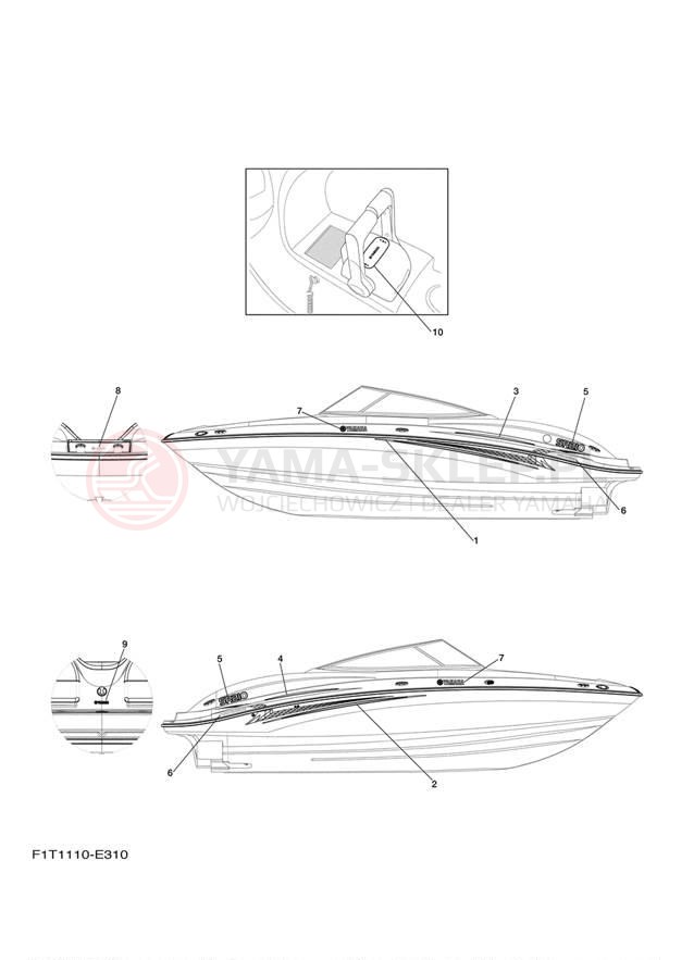 Schemat "naklejki" do Yamaha SR210 FRT1100E