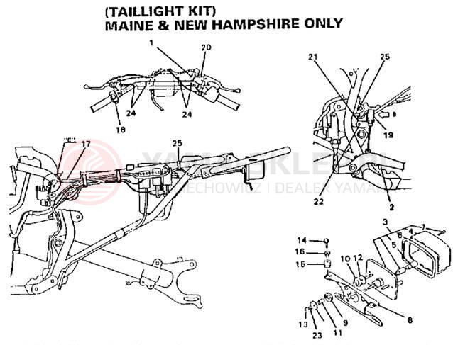 Schemat "Oświetlenie tył" do Yamaha WARRIOR YFM350XE_M