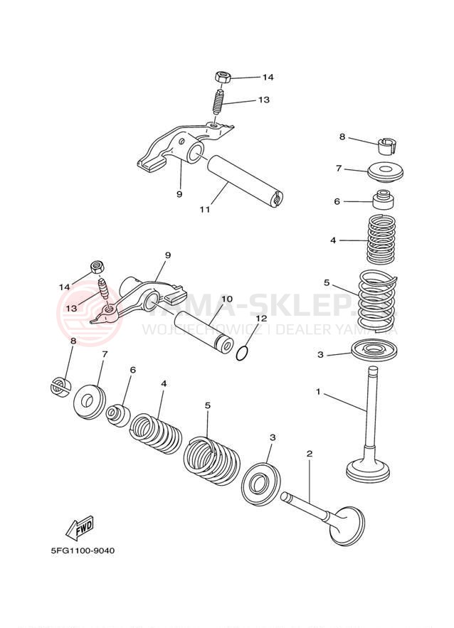 Schemat "zawory" do Yamaha TTR225 TTR225RC/TTR225R