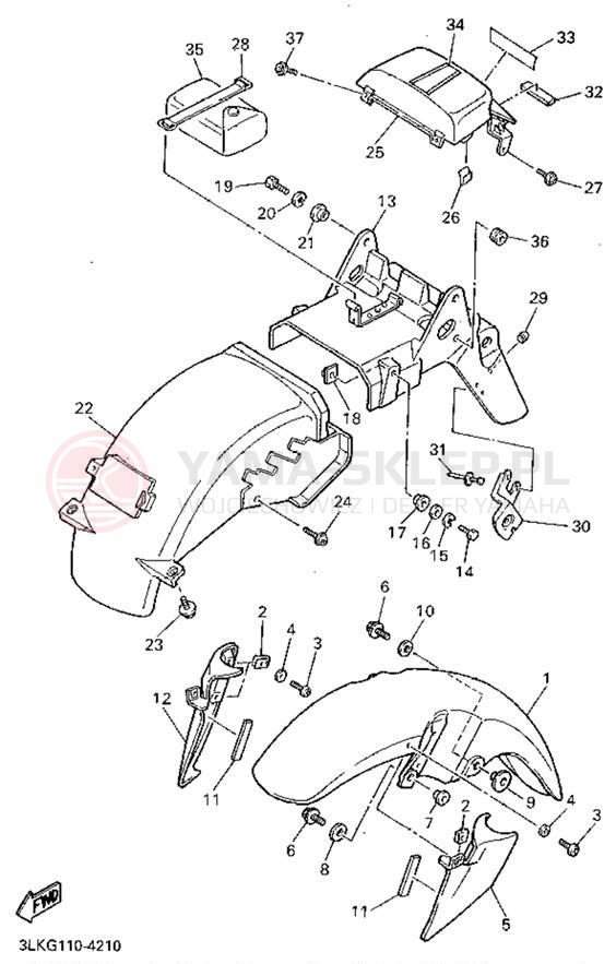 Schemat "błotnik" do Yamaha FZR1000FC/FZR1000F