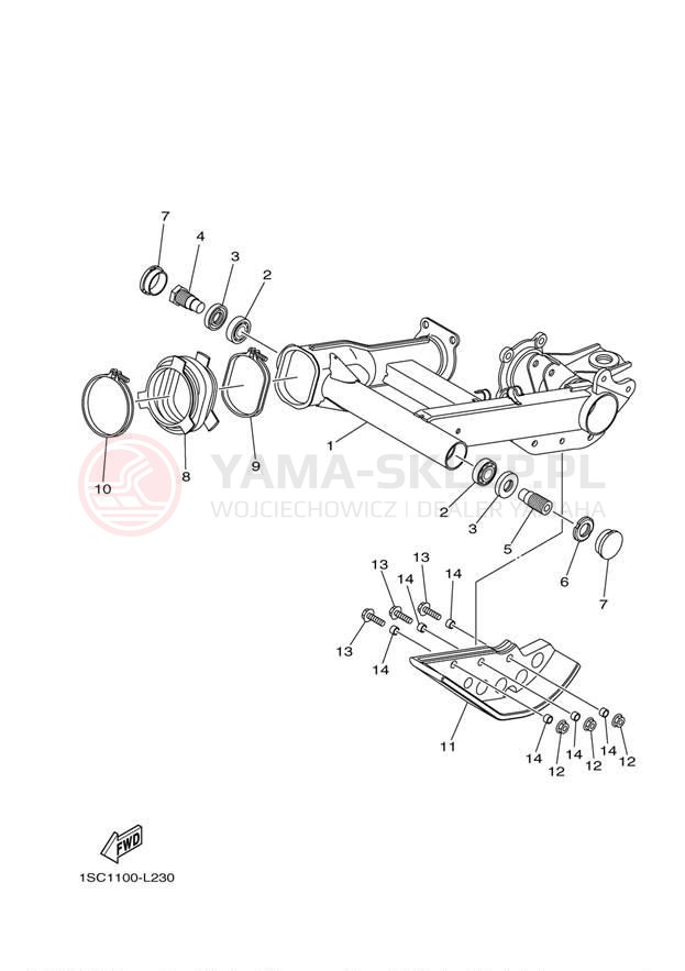 Schemat "wahacz" do Yamaha GRIZZLY 300 YFM30GBL/YFM30GBGR
