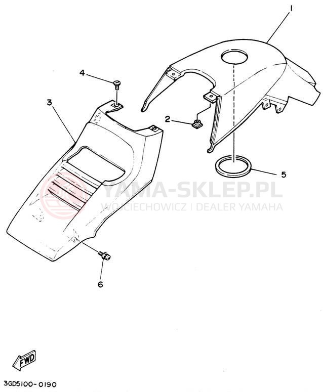 Schemat "Pokrywa boczna" do Yamaha WARRIOR YFM350XF_M