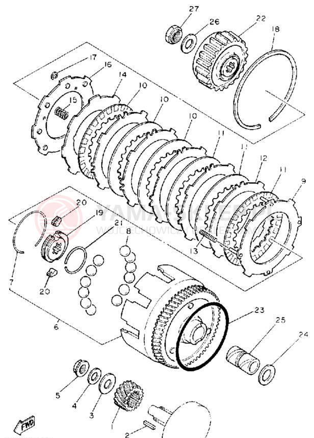 Schemat "sprzęgło" do Yamaha Y-ZINGER PW80D
