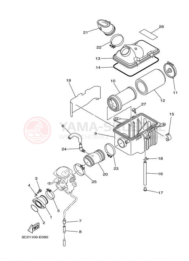 Schemat "Wtrysk paliwa" do Yamaha WOLVERINE 450 4WD YFM45FXYL