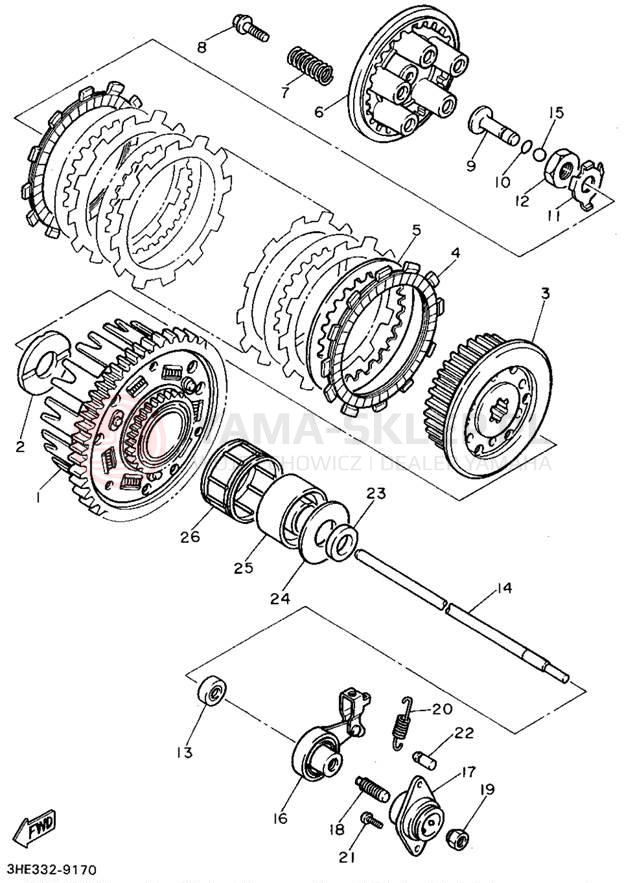 Schemat "sprzęgło" do Yamaha FZR600RG/FZR600RGC