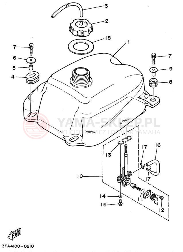 Schemat "zbiornik paliwa" do Yamaha BREEZE YFA1G