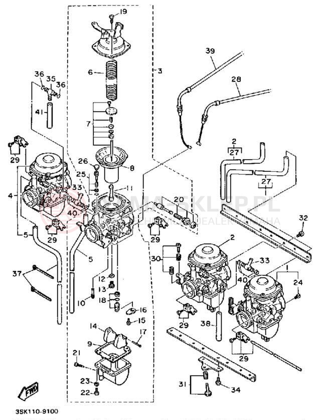 Schemat "Gaźnik" do Yamaha FJ1200WC/FJ1200W