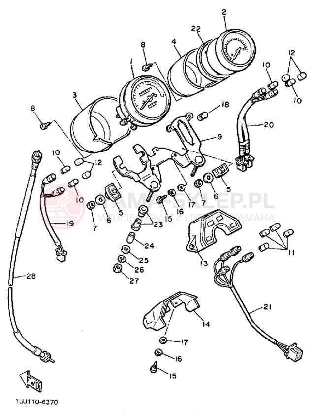 Schemat "licznik" do Yamaha RADIAN YX600TC/YX600T