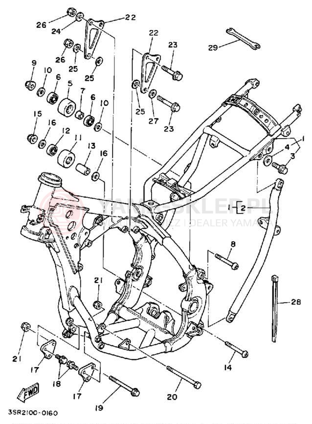 Schemat "rama" do Yamaha YZ125A