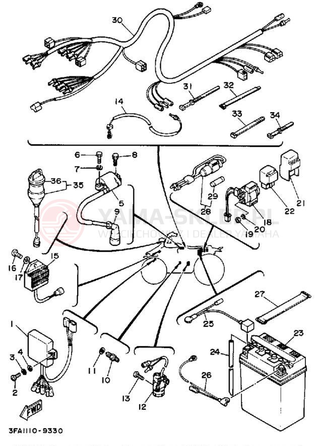 Schemat "układ elektryczny" do Yamaha BREEZE YFA1W