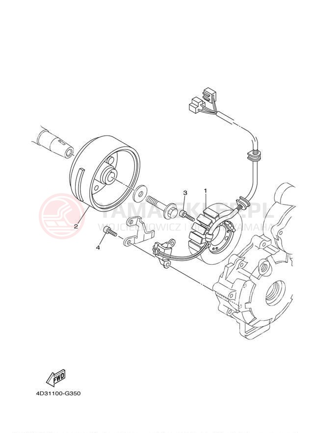 Schemat "prądnica" do Yamaha RAPTOR 250 YFM25RZW