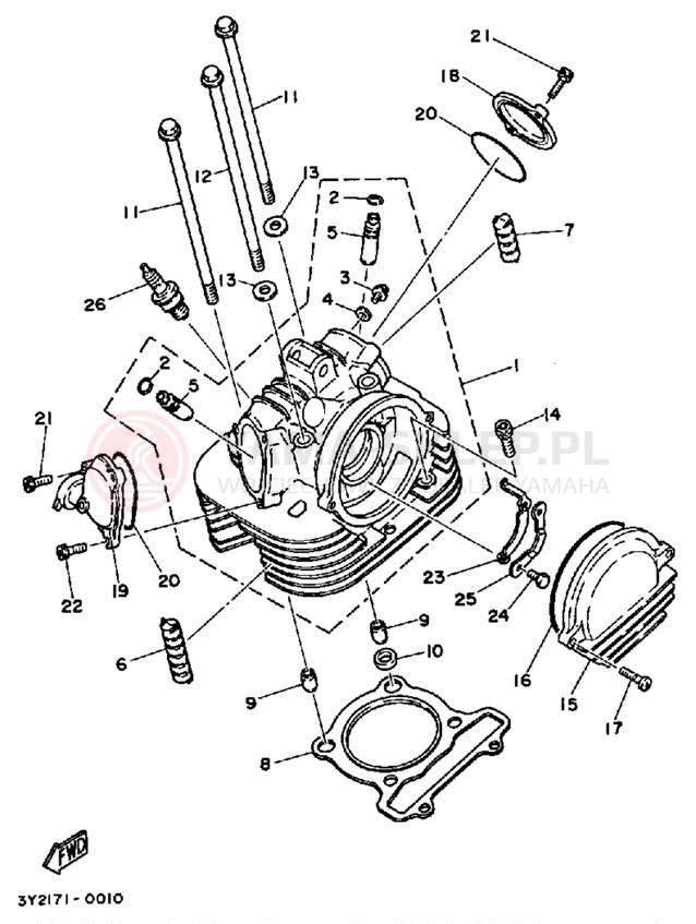 Schemat "głowica" do Yamaha XT250K/XT250KC