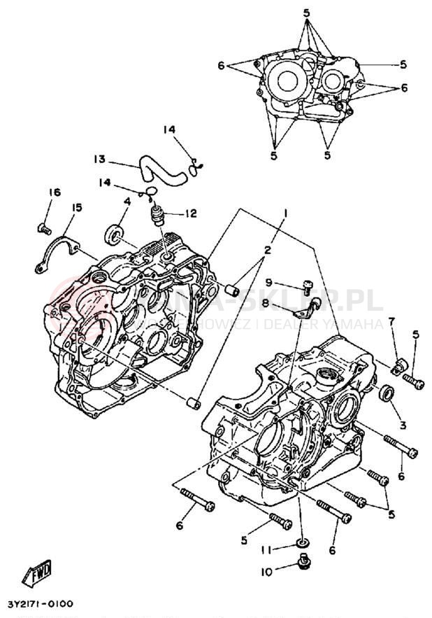 Schemat "Obudowa silnika" do Yamaha XT250K/XT250KC