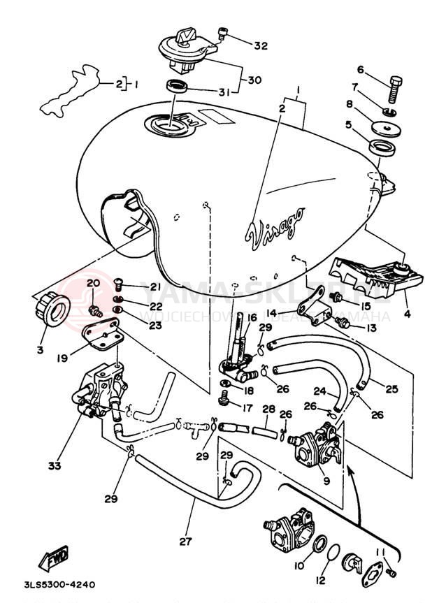 Schemat "zbiornik paliwa" do Yamaha VIRAGO 250 XV250JC/XV250J