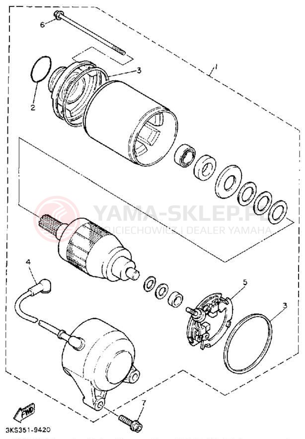 Schemat "rozrusznik" do Yamaha FZR1000BC/FZR1000B