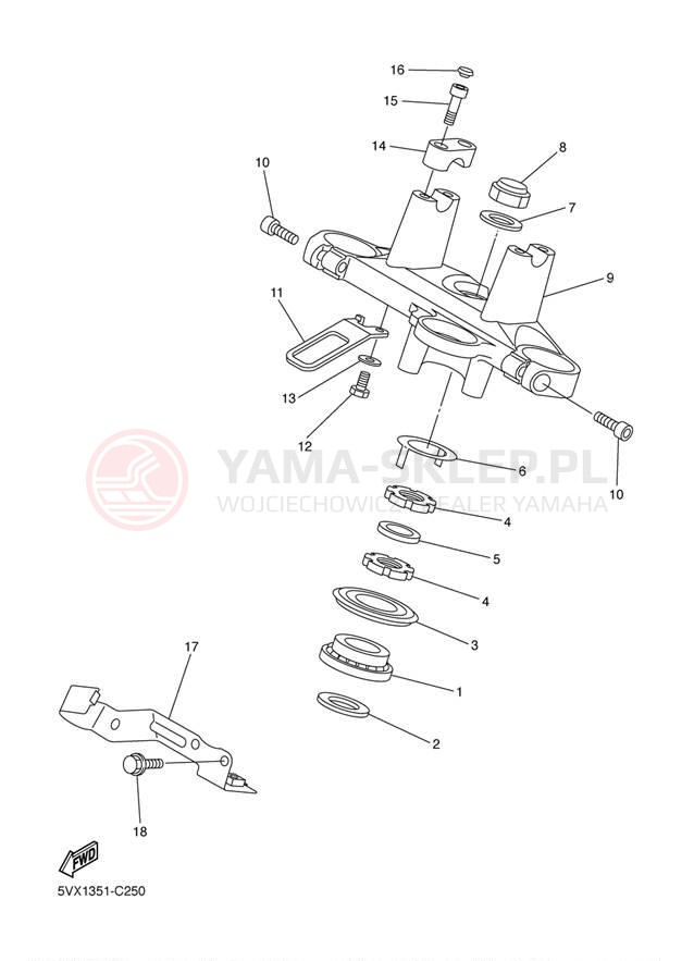 Schemat "Półki zawieszenia" do Yamaha FZ6 FZS6TC/FZS6T