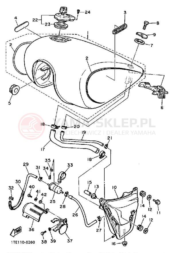 Schemat "zbiornik paliwa" do Yamaha VIRAGO 1100 XV1100TC/XV1100T