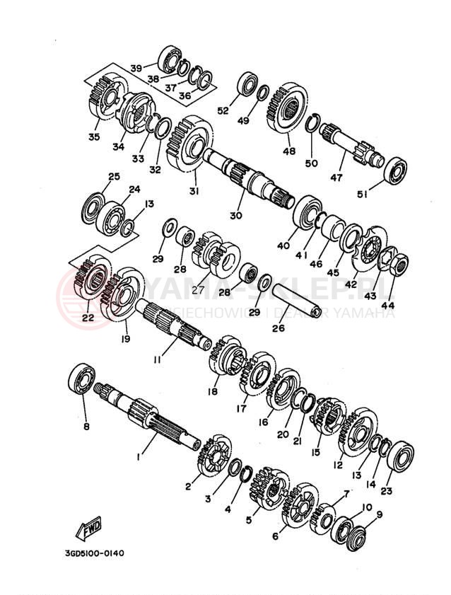 Schemat "Skrzynia biegów " do Yamaha WARRIOR YFM350XH_M