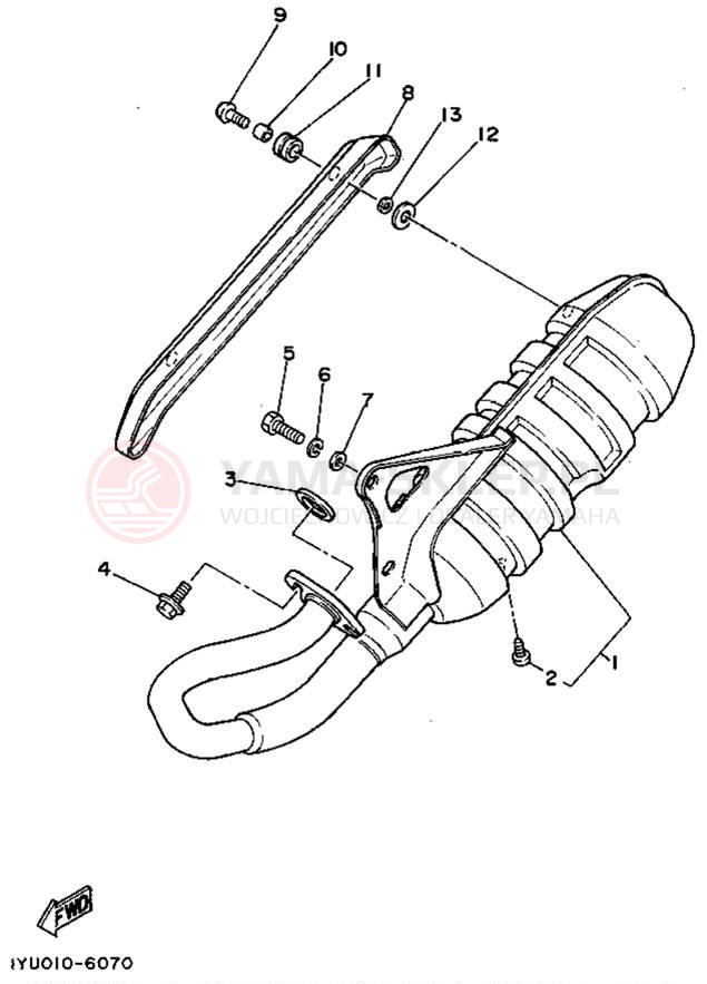Schemat "Wydech końcowy" do Yamaha SH50MA/SH50A