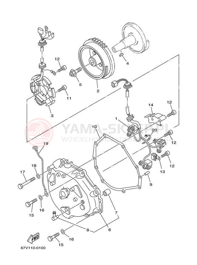 Schemat "prądnica" do Yamaha AR210 LST1200DD