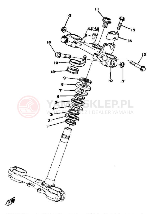 Schemat "Półki zawieszenia" do Yamaha YZ100E