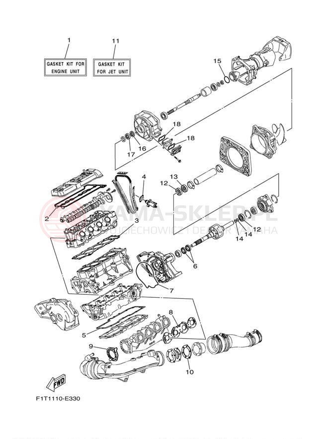 Schemat "Zestaw naprawczy" do Yamaha SX210 FRT1100BG/FRT1100CG