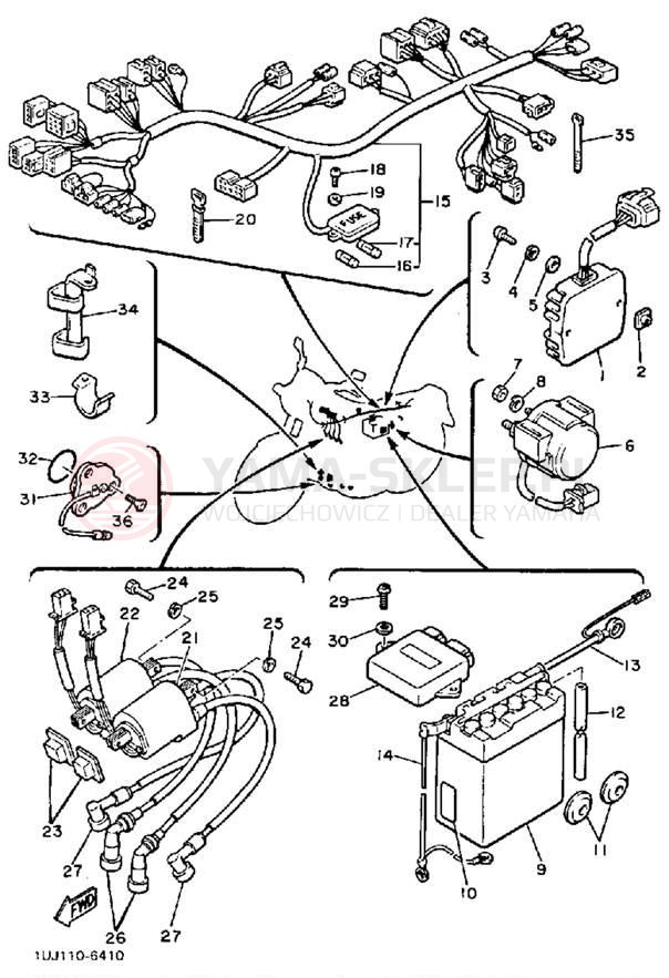Schemat "układ elektryczny" do Yamaha RADIAN YX600TC/YX600T