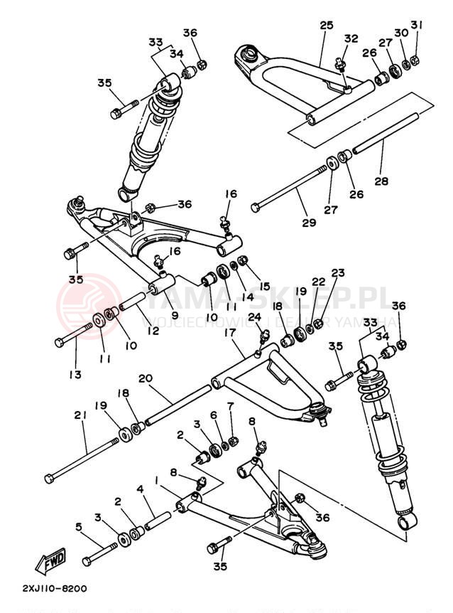 Schemat "Koło przód" do Yamaha BLASTER YFS200K